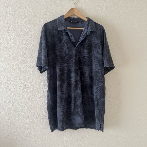 Travis Mathew palm tree print polo shirt - Picture 1 of 4